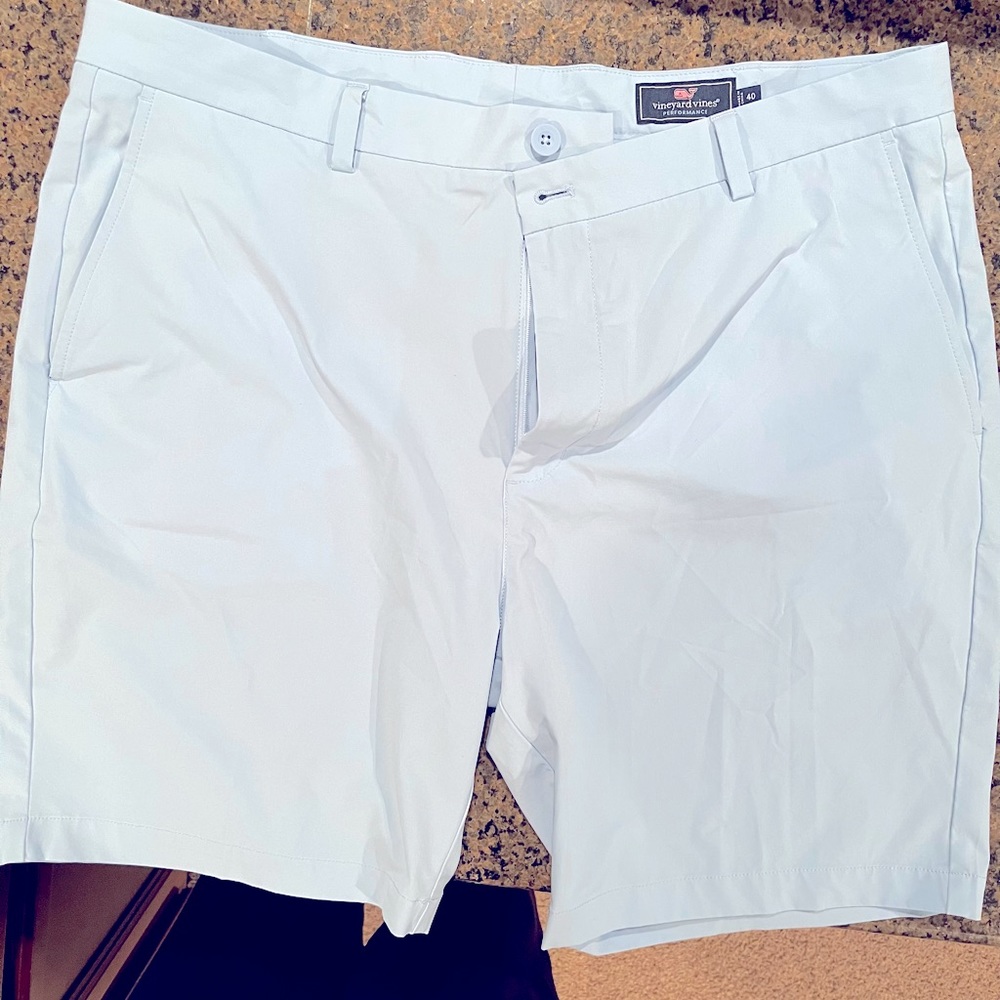 2 Men’s Vineyard Vines Flat Front Short size 40 Baby Blue & Stone